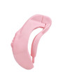 pink locking resin vagina chastity cage side profile with internal restraint section