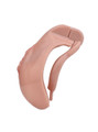 nude locking resin vagina chastity cage side profile with internal restraint section