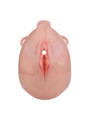 nude resin vagina chastity cage front view with realistic sculpted detail