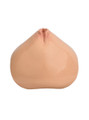 tan resin vagina chastity cage rear view showing smooth shell shape