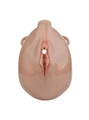 Deep Nude resin vagina chastity cage front view with realistic sculpted detail