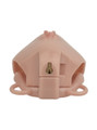 Deep Nude locking resin vagina chastity cage rear lock detail