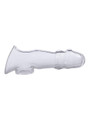 Crystal Clear bubble textured hollow penis sleeve shown from the side