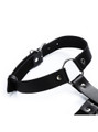 Close-up of adjustable leather collar with front metal O-ring