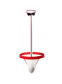 Red and white attached bow tie G-string flat view