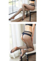 Black fishnet tights with open rear