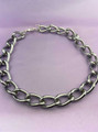 Silver chunky oval-link chain necklace with clasp