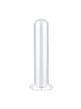 Clear Flexible Straight Dildo with smooth shaft and flared base