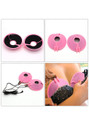Silicone E-Stim breast pads showing conductive inner surfaces, nipple openings and breast placement