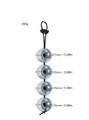Size chart for 4 ball small penis lasso showing 265 g weight and 25 mm (0.98 in) ball diameter