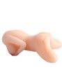 Rear view of light skin TPE mini body pocket pussy with spread legs
