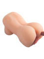 Side view of light skin TPE pocket pussy with soft curves and realistic opening