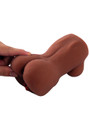 Side view of Raven Black mini body pocket pussy with soft curves