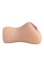 Close-up of Velvet light skin pocket pussy opening with wet-look detail