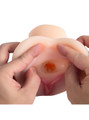 Velvet light skin pocket pussy shown during use