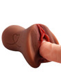 Sasha Black pocket pussy shown during use with realistic vaginal opening