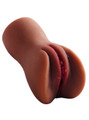 Side view of Diamond Black realistic pocket pussy with thick rounded cheeks