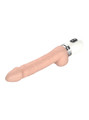 Flesh-coloured automatic thrusting dildo with raised vein texture and white control handle