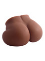 Rear view of Nadia dark skin tone masturbator showing her rounded buttocks and defined lower waist
