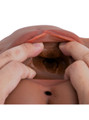 Nadia TPE masturbator opened to show the soft folds and raised nubs inside the pussy