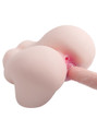 Crystal full-bodied masturbator demonstrating vaginal penetration with the anal entrance visible above