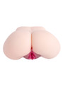 Rear view of Bambi dual-hole masturbator showing rounded buttocks, anal entrance and pussy
