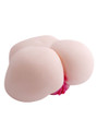 Angled rear view of Paris ass and pussy masturbator showing her full rounded buttocks