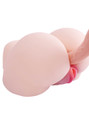 Penis penetrating Amber’s anal hole with her detailed pink pussy visible below