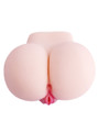 Rear view of Amber light skin tone masturbator showing her big rounded ass and pink pussy
