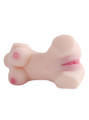 Side view of Alessia full torso masturbator lying down with lubricant applied around her pussy