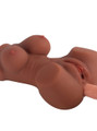 Penis penetrating Nia's lubricated pussy between her rounded hips
