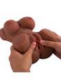 Nia's soft pussy lips being spread by hand to demonstrate their flexibility