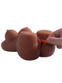 Ayana's soft anal entrance being stretched outward by hand between her rounded buttocks