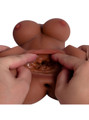 Close-up of the layered internal texture inside one of Mila's two holes