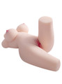 Paige sex doll reclining with one poseable leg raised