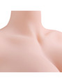 Close-up of Selena torso sex doll’s realistic collarbone detailing