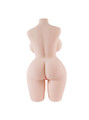Savannah light skin torso sex doll full rear view with rounded ass