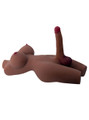 Tan TPE ladyboy torso doll three-quarter view with bust and 19 cm (7.5 in) penis