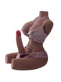 Tan busty ladyboy torso doll wearing pink lingerie with 19 cm (7.5 in) penis