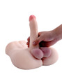 Light skin tone male sex doll 17 cm (6.7 in) cock held by hand
