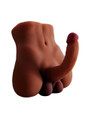 Tan male sex doll angled front view with realistic 17 cm (6.7 in) cock