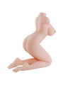 Ruby poseable sex doll shown in a kneeling side position