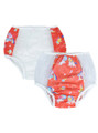"Cosmic Unicorns" transparent PVC ABDL pull up pants 2 pack with red unicorn, rainbow and space print
