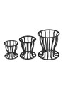 Black stainless steel hollow anal gaping cages in Small, Medium and Large sizes