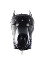 Complete Set of Kink Mastery Pup Play Hood Displaying Optional Leash Accessory