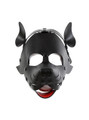 Black Vegan Leather Pup Hood with Ear Detailing - Become the Playful Pup.