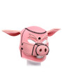 Neoprene pig hood in pink with a textured snout and playful ears for role-play