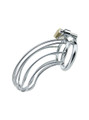 Shimmering stainless steel chastity cage