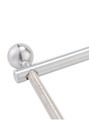 Close-up of the stainless steel chest clamp's adjustable screws and sleek surface