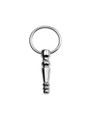 Gleaming stainless steel penis plug attached to a secure ring, epitomizing form and function.